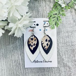 Leopard Print Faux Leather Earrings